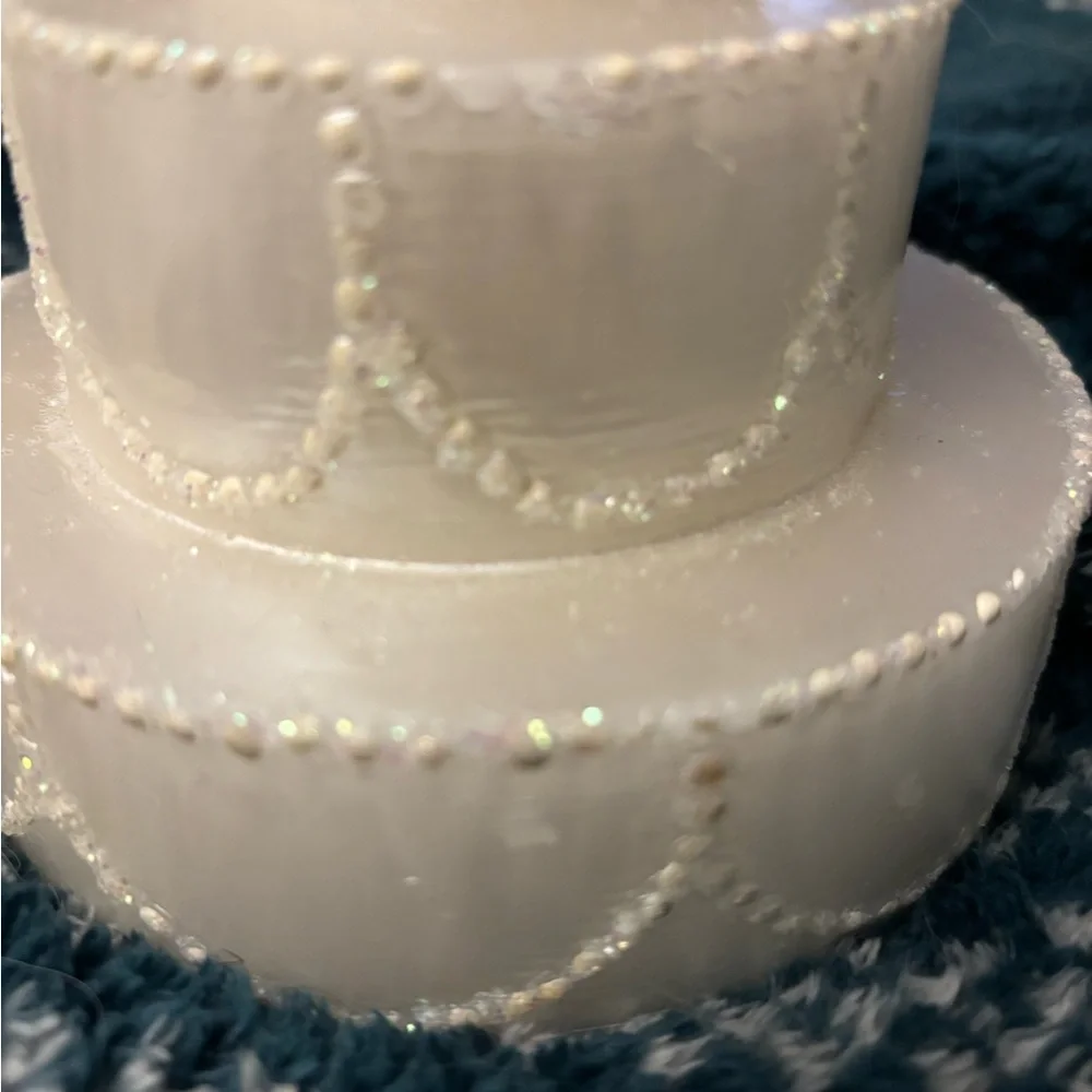 Elegant Crate & Barrel Wedding Cake Candle